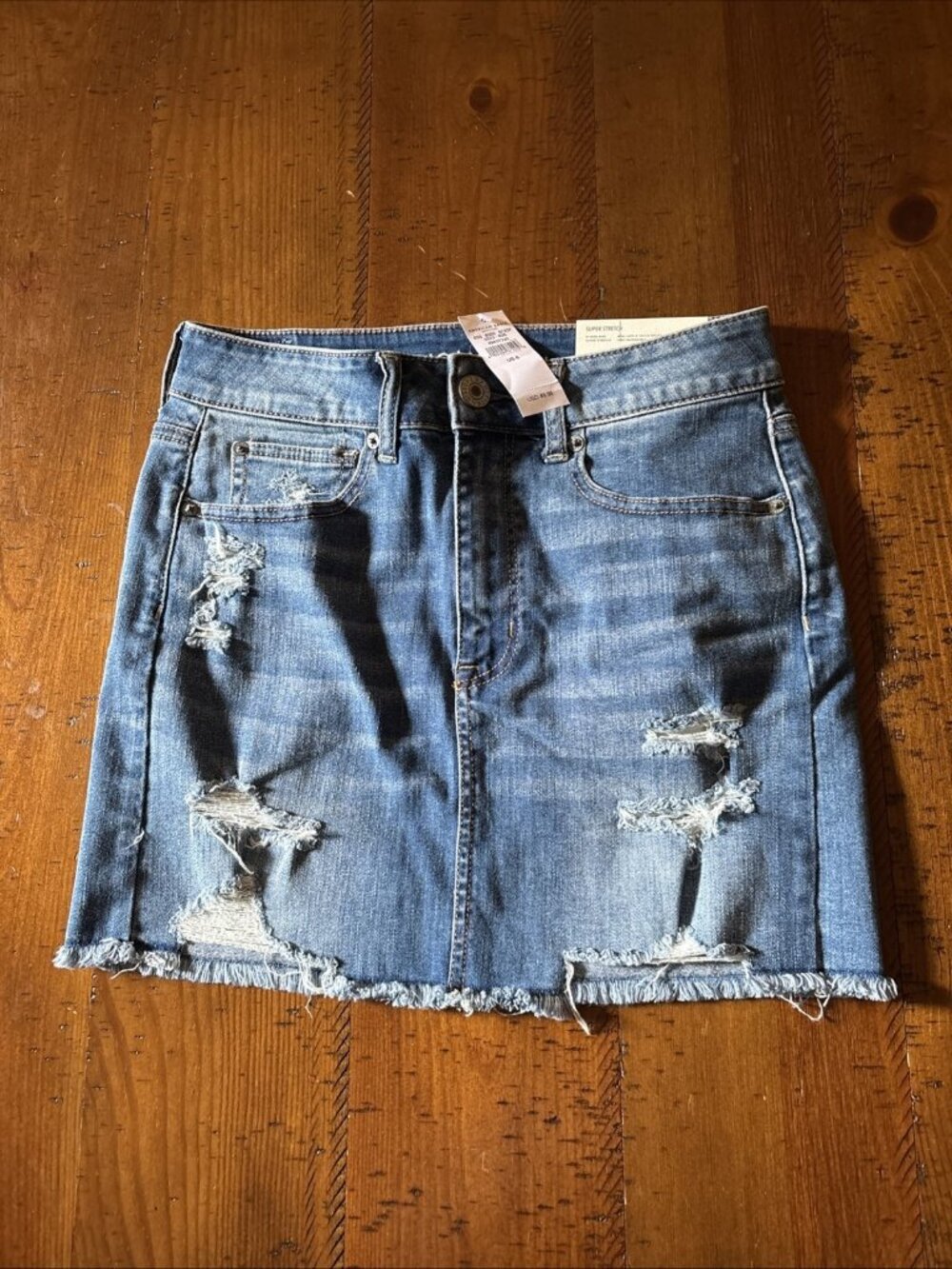 New American Eagle High Rise Denim Skirt Size 6 NWT Super Stretch